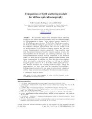 Comparison of light scattering models for diffuse optical tomography