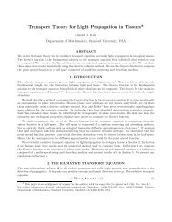 Transport Theory for Light Propagation in Tissues*