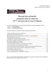 Recueil des scénarios proposés dans le cadre du 15 concours de la ...
