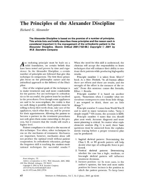 The Principles of the Alexander Discipline - New York University