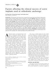 Factors affecting the clinical success of screw implants used as ...