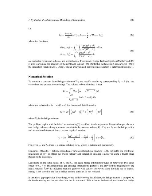 Mathematical Modelling of Granulation: Static and Dynamic Liquid ...