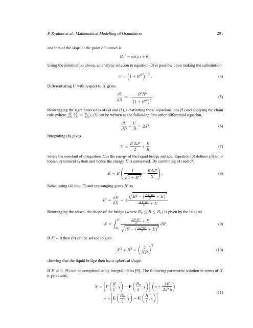 Mathematical Modelling of Granulation: Static and Dynamic Liquid ...