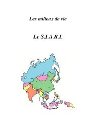 Les milieux de vie : le S.I.A.R.I.