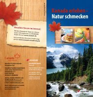 Kanada erleben Natur schmecken - Aramark