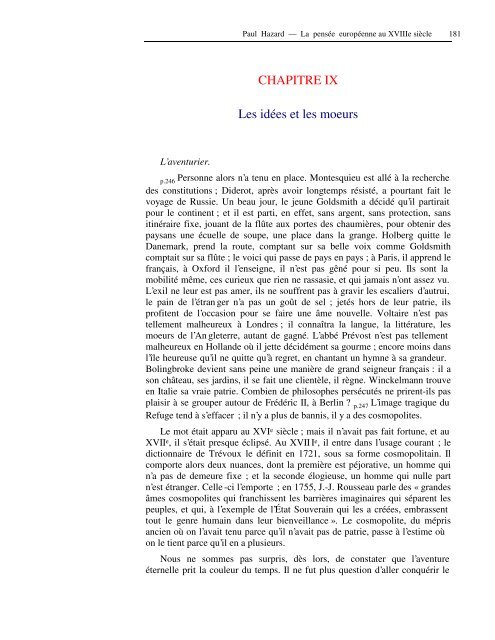 La pensée européenne au XVIIIe siècle - Les Classiques des ...