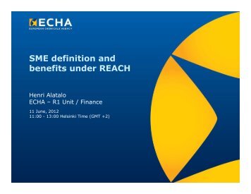 SME definition and benefits under REACH - ECHA - Europa