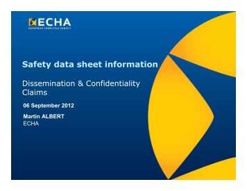 Safety data sheet information - ECHA - Europa