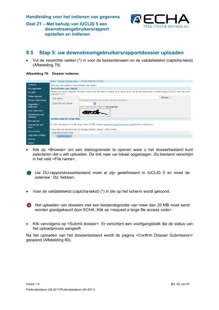 Handleiding voor het indienen van gegevens - ECHA - Europa