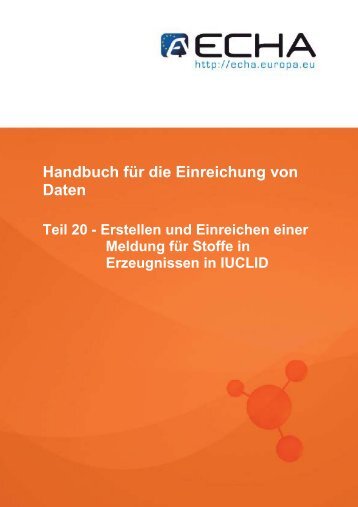 Handbuch für die Einreichung von Daten - ECHA - Europa