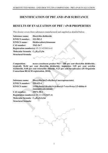 IDENTIFICATION OF PBT AND vPvB SUBSTANCE ... - ECHA