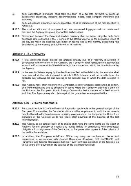 Tender Specifications - ECHA - Europa