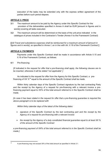 Tender Specifications - ECHA - Europa