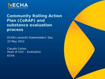 Community Rolling Action Plan (CoRAP) - ECHA - Europa