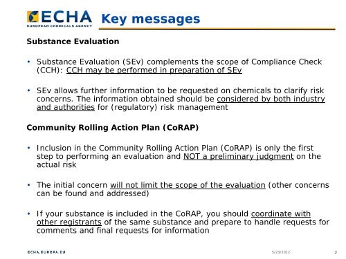 Community Rolling Action Plan (CoRAP) - ECHA - Europa