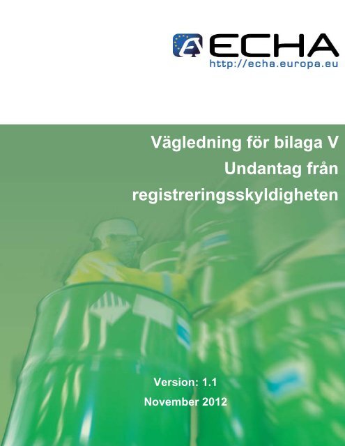 Vägledning för bilaga V - ECHA - Europa