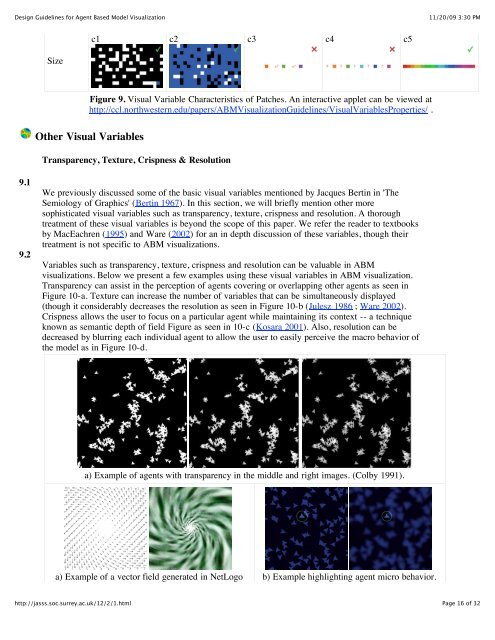 Design Guidelines for Agent Based Model Visualization