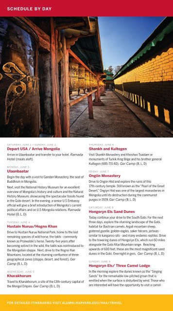 Trip Brochure - Harvard Alumni - Harvard University