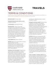 TRAVELS - Harvard Alumni