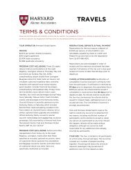 TRAVELS - Harvard Alumni