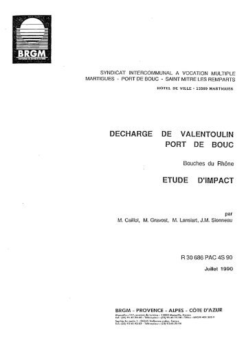 DECHARGE DE VALENTOULIN PORT DE BOUC ... - InfoTerre - brgm