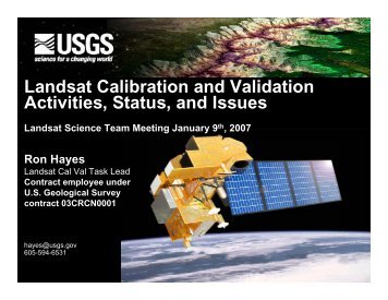 Landsat Calibration and Validation Activities ... - Landsat - USGS