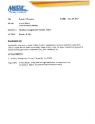 Monthly Management Personnel Report - Metra