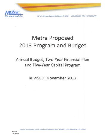 2013 Metra Budget