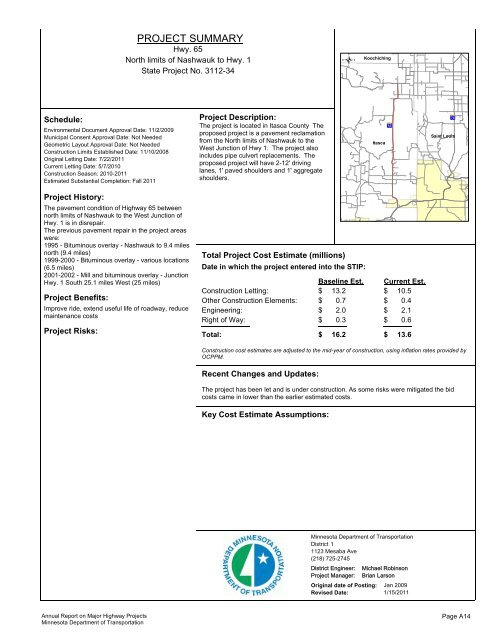 RPT - ONE PAGERS - Minnesota State Legislature