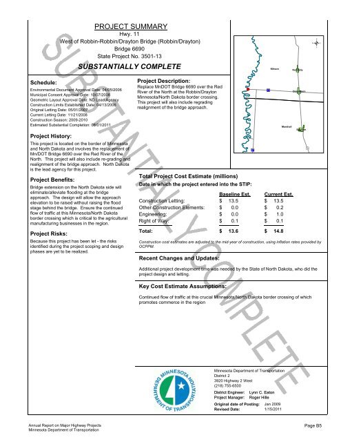 RPT - ONE PAGERS - Minnesota State Legislature