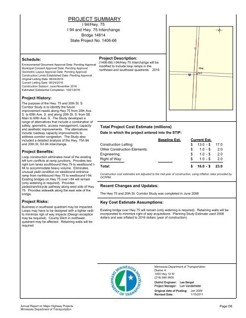 RPT - ONE PAGERS - Minnesota State Legislature