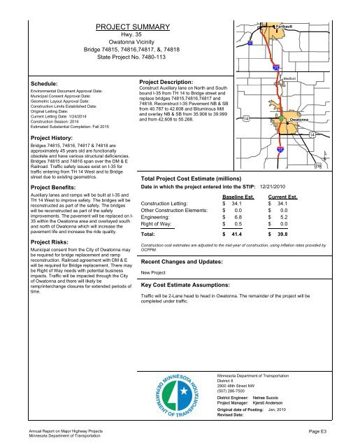 RPT - ONE PAGERS - Minnesota State Legislature