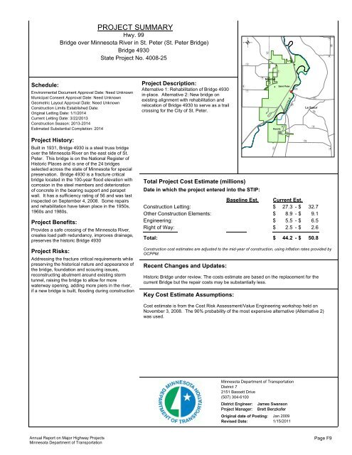 RPT - ONE PAGERS - Minnesota State Legislature