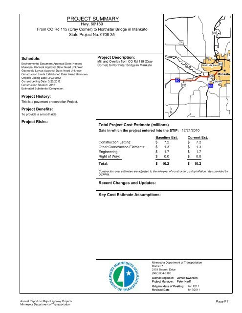 RPT - ONE PAGERS - Minnesota State Legislature