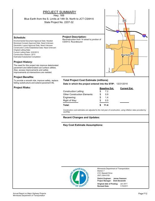 RPT - ONE PAGERS - Minnesota State Legislature