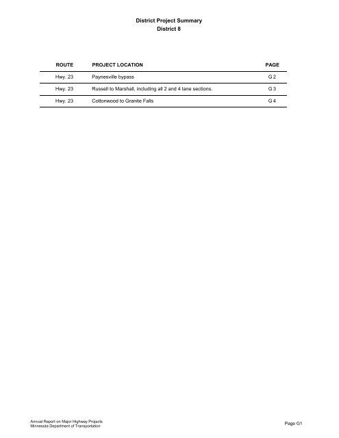 RPT - ONE PAGERS - Minnesota State Legislature