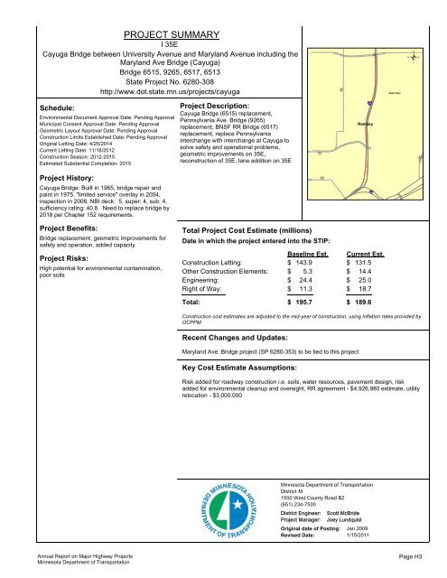 RPT - ONE PAGERS - Minnesota State Legislature