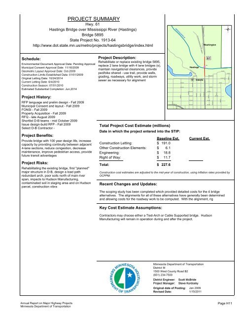 RPT - ONE PAGERS - Minnesota State Legislature