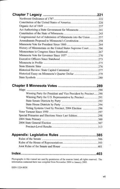 Chapter One Federal Government - Minnesota State Legislature