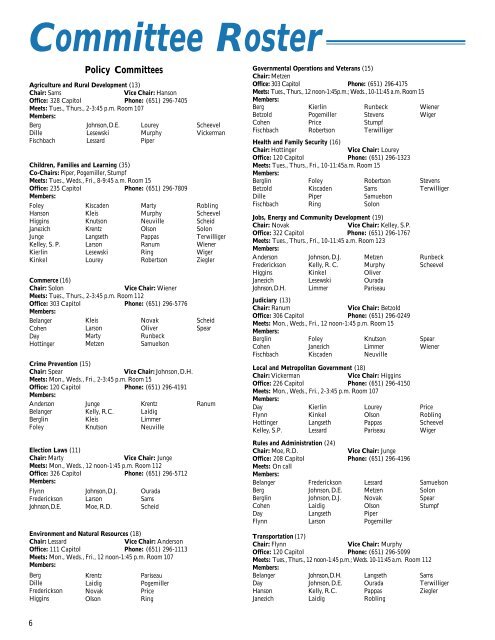 Committee update - Minnesota State Legislature