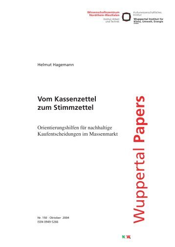 WP150.pdf - Publication Server of the Wuppertal Institute ...