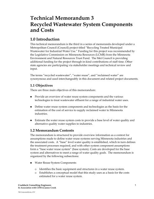 Recycling Treated Municipal Wastewater for Industrial Water Use