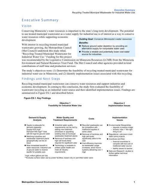 Recycling Treated Municipal Wastewater for Industrial Water Use