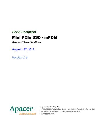 Mini PCIe SSD - mPDM - Apacer