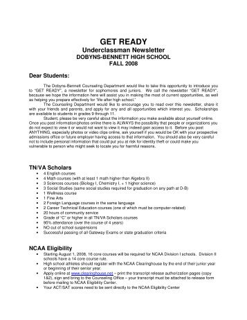 GET READY - Dobyns-Bennett High School - Website
