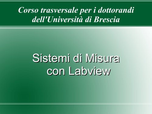 Sistemi di Misura con Labview - ArchiMeDes