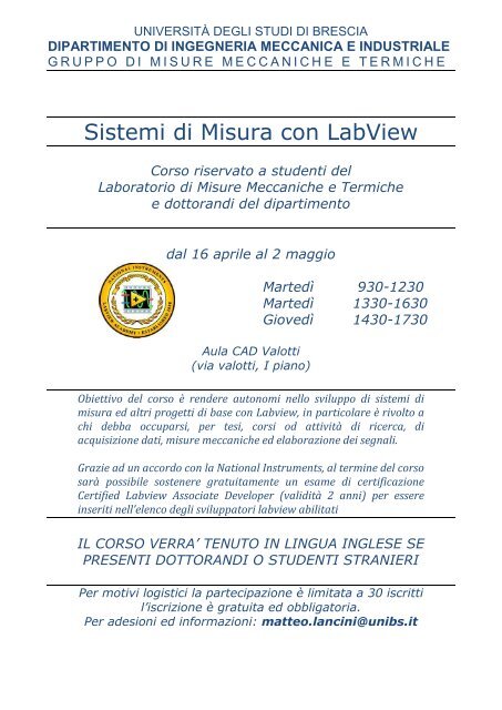 Programma Corso Labview 2013.pdf - ArchiMeDes - Università ...