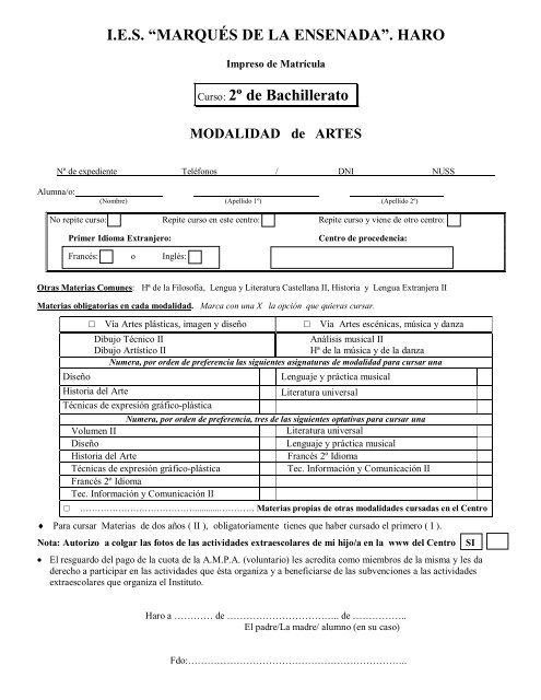 2º Bachillerato L.O.E. - Ministerio de Educación, Cultura y Deporte