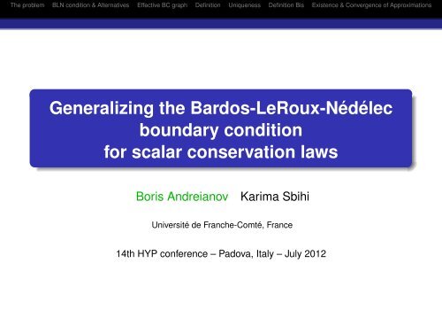 Generalizing the Bardos-LeRoux-Nédélec boundary condition for ...