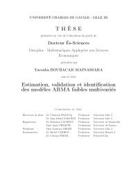 THÈSE Estimation, validation et identification des modèles ARMA ...